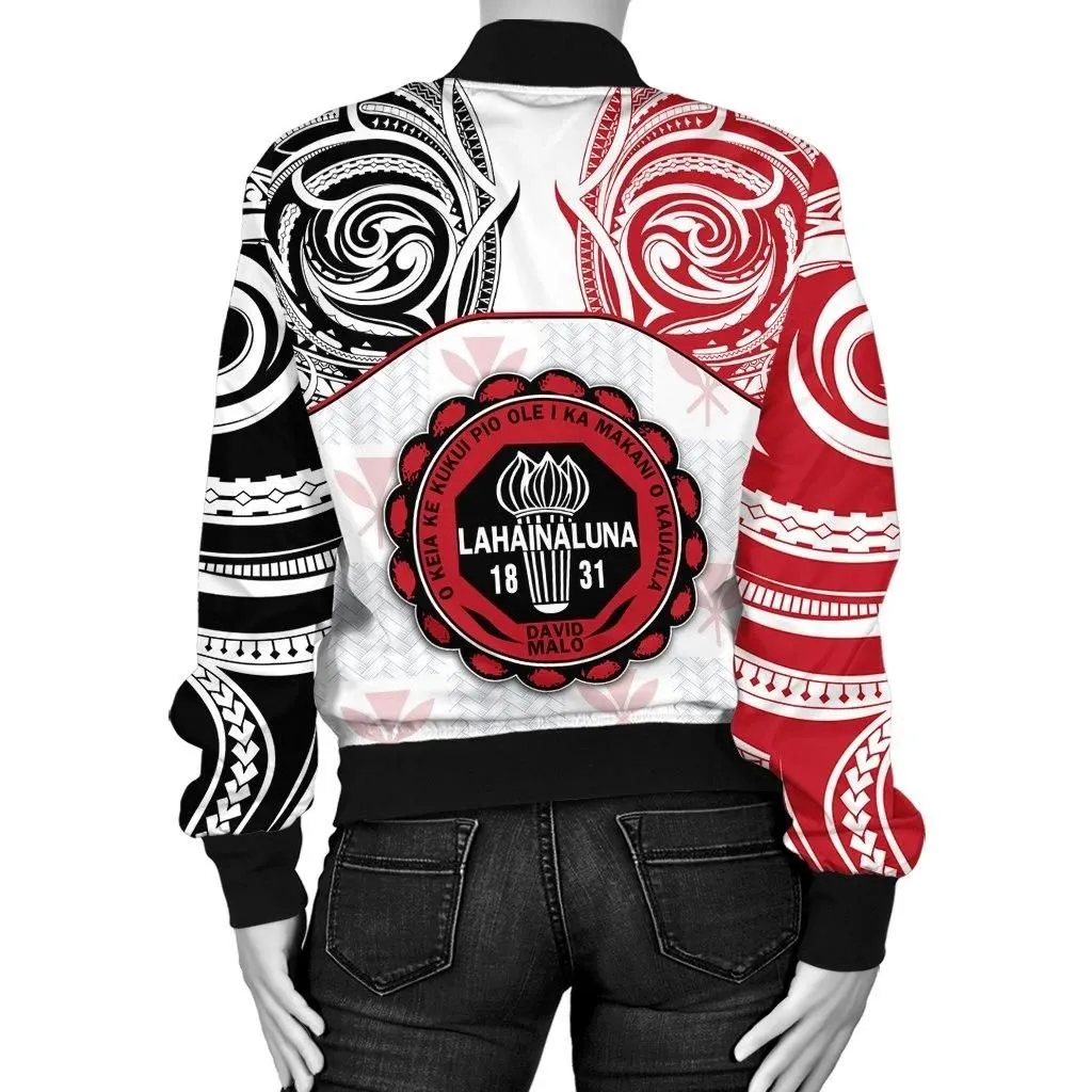 FamilyGater Jacket - Kanaka Lahainaluna High School Women's Bomber Jacket \bDemodern Style AH JH