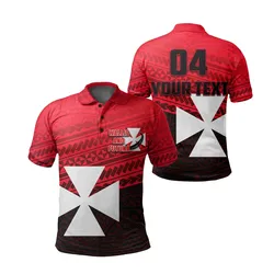 (Custom Personalised) Wallis and Futuna Rugby Polo Shirt Polynesian Style