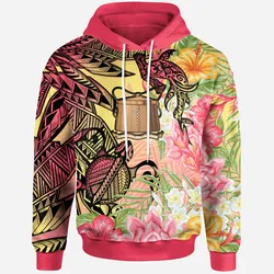 Tokelau Hoodie - Flowers Tropical With Sea Animals