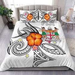 Fiji Bedding Set - Hibiscus With Tribal White LT12