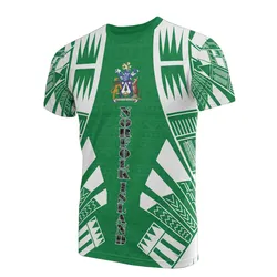 Norfolk Island T shirt - Norfolk Island Coat Of Arms Polynesian Tattoo Green Style