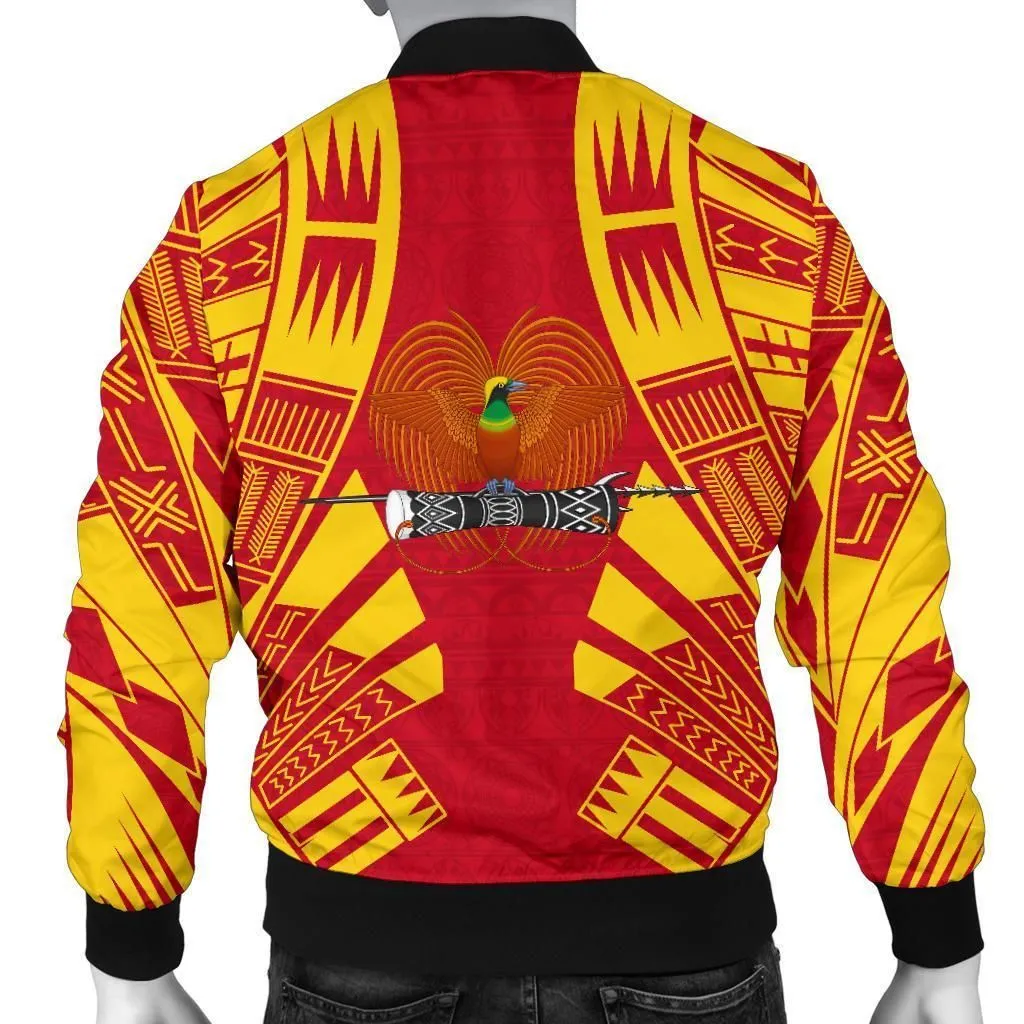 Papua New Guinea Men Bomber Jackets - Polynesian Tattoo Flag