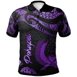 Pohnpei Polynesian Polo Shirt - Poly Tattoo Purple Version