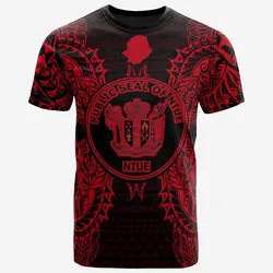 Niue All Niue Seal Map Polynesian Tattoo Red Unisex 3D T-Shirt All Over Print ONCJY