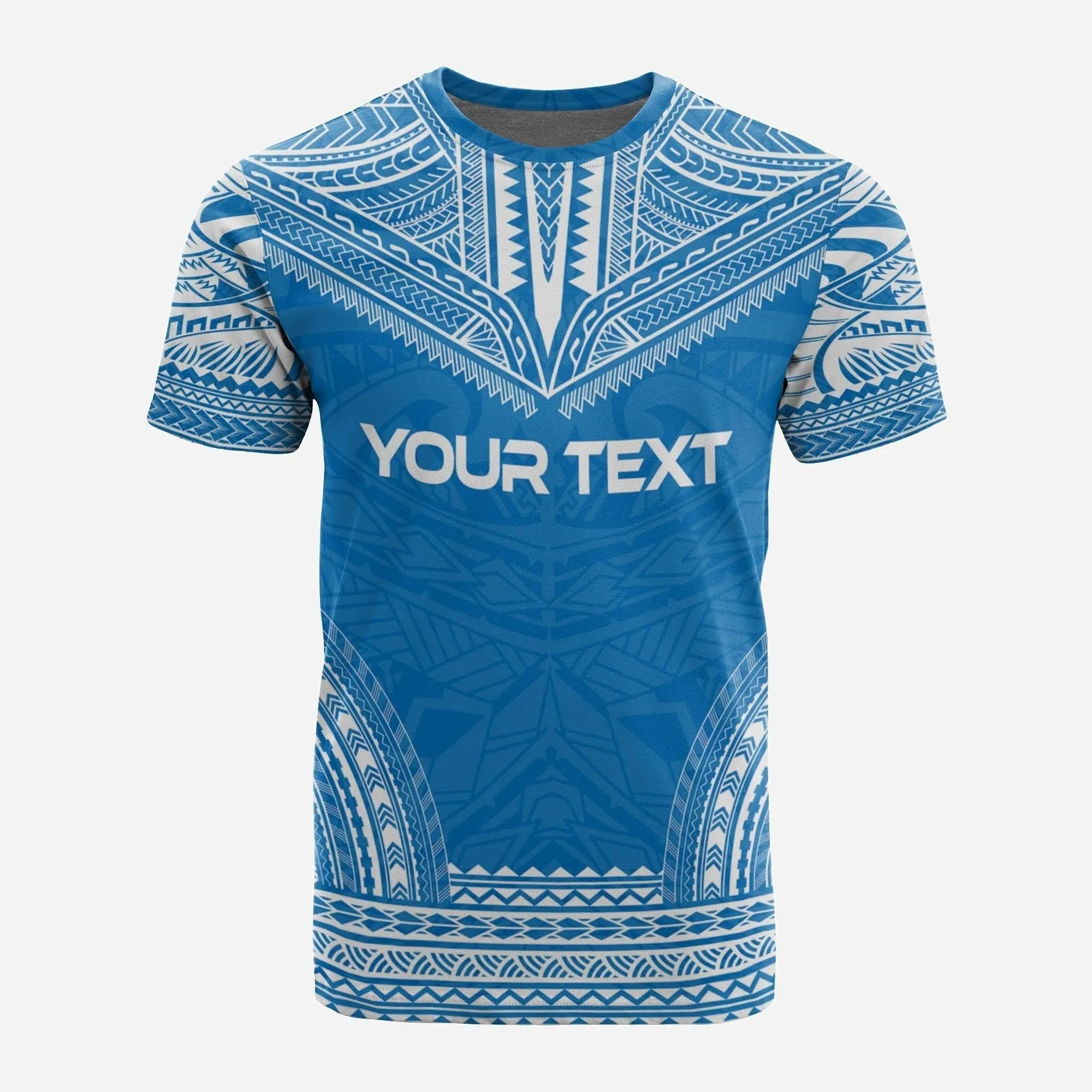 Northern Mariana Island Custom Personalised T shirt - Northern Mariana Island Seal Polynesian Chief Tattoo Blue Version