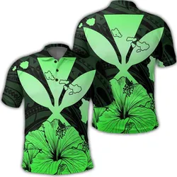 Hawaiian Kanaka Polo Shirt Hibiscus Polynesian Love - Green