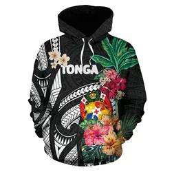 Alohawaii Clothing - Hoodie Tonga Coat Of Arms Polynesian With Hibiscus Th5