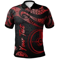 Yap Polynesian Custom Personalised Polo Shirt - Poly Tattoo Red Version