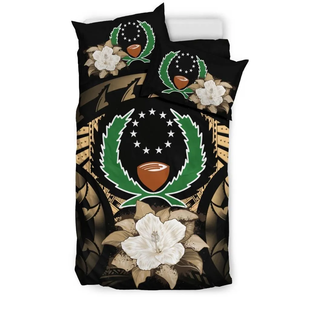 Pohnpei Gold Hibiscus Bedding Set Bedroom Decor