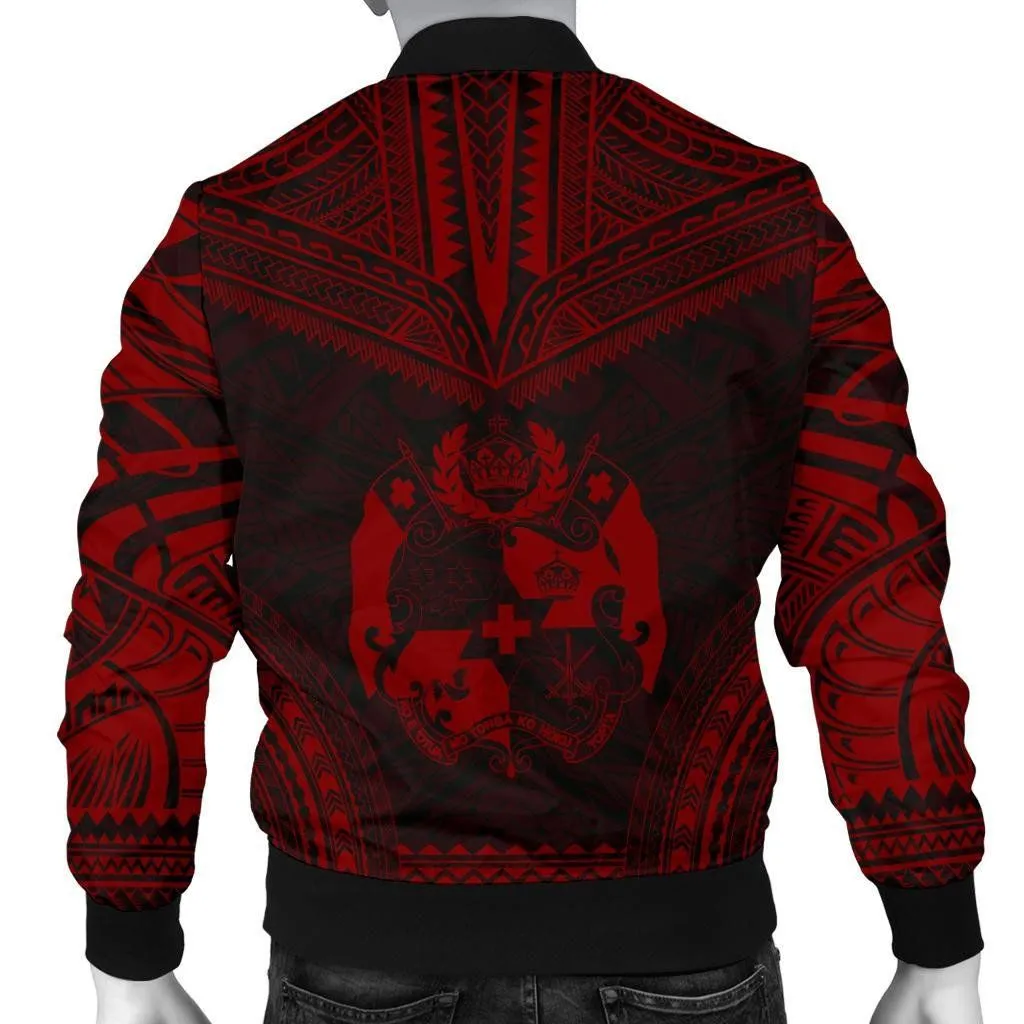 FamilyGater Jacket - Bomber Jacket Tonga Polynesian Chief - Red Version - Bn10