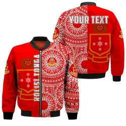 (Custom Personalised) Kolisi Tonga High School Bomber Jacket Tongan Ngatu Pattern LT14