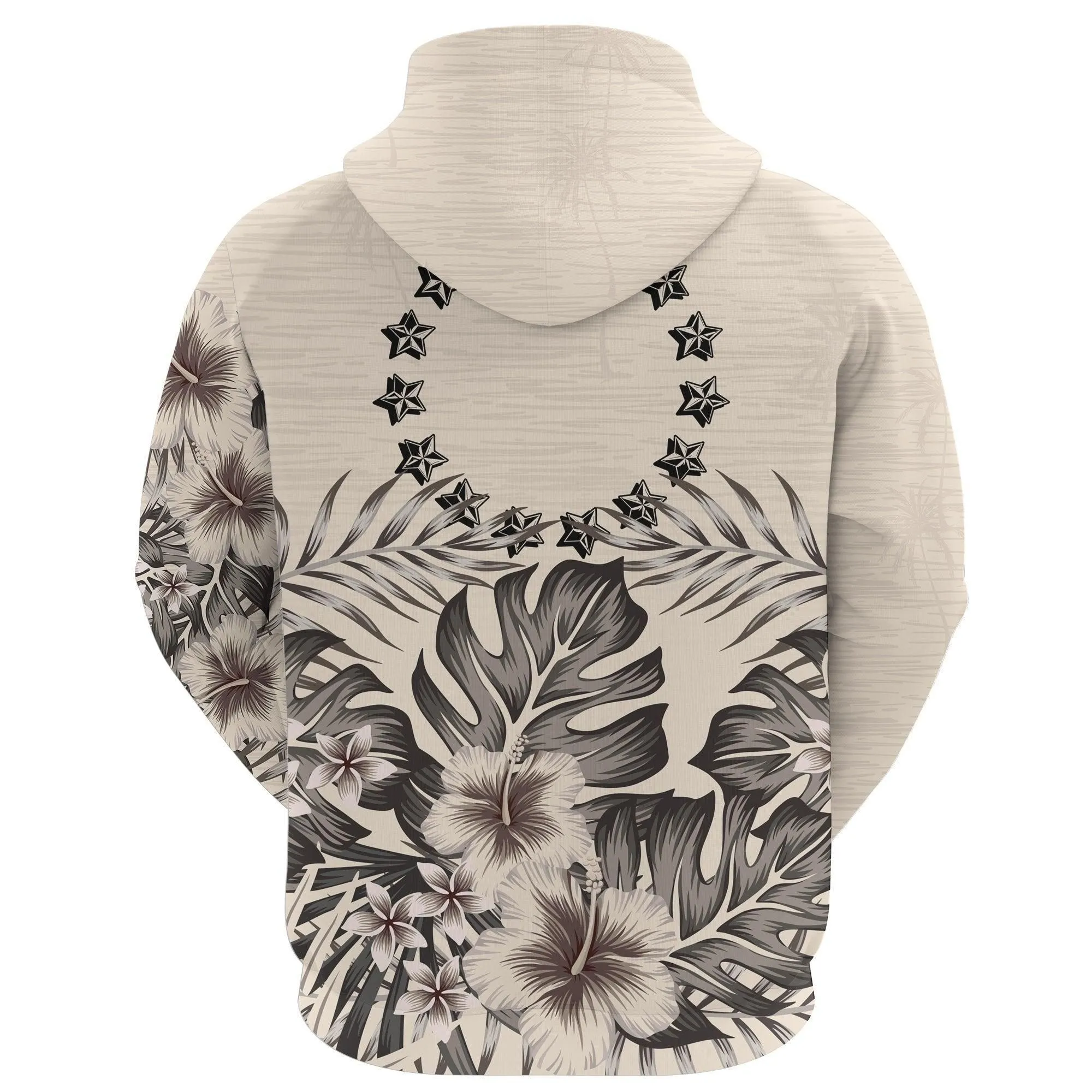 Cook Islands Hoodie The Beige Hibiscus No