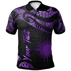 Marshall Islands Polynesian Custom Personalised Polo Shirt - Poly Tattoo Purple Version