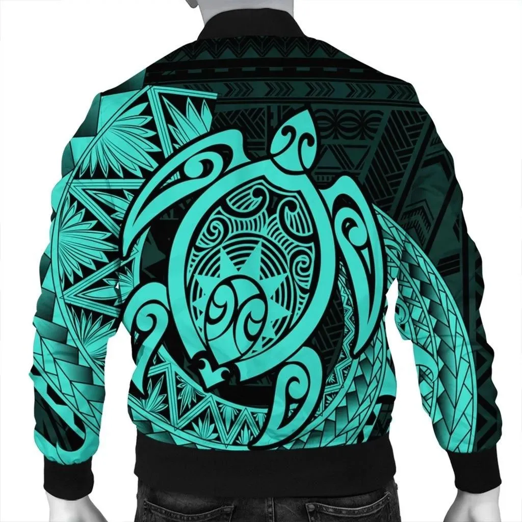 Alohawaii Jacket - Hawaii Polynesian Turtle Bomber Jacket - Turquoise - AH - J4R