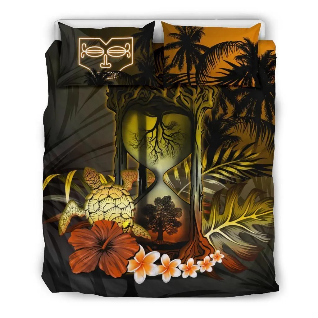 Marquesas Islands Hibiscus Tree Of Life Hourglass Bedding Set Bedroom Decor