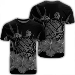 Hawaiian Map Turtle Hibiscus Polynesian T-Shirt - White - AH