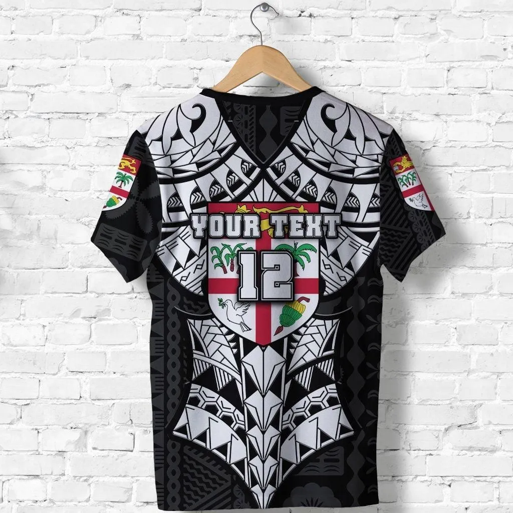 (Custom Personalised) Fiji Rugby T-Shirt Armor Style