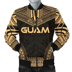 Guam Polynesian Chief Mens Bomber Jacket - Gold Version