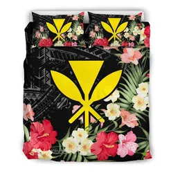 FamilyGater Bedding Set - Cover and Pillow Cases Hawaiian Kanaka Maoli Hibiscus Polynesian - AH J0