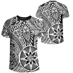 Polynesian Hawaiian Style Tribal Tattoo White T-Shirt - AH - JR