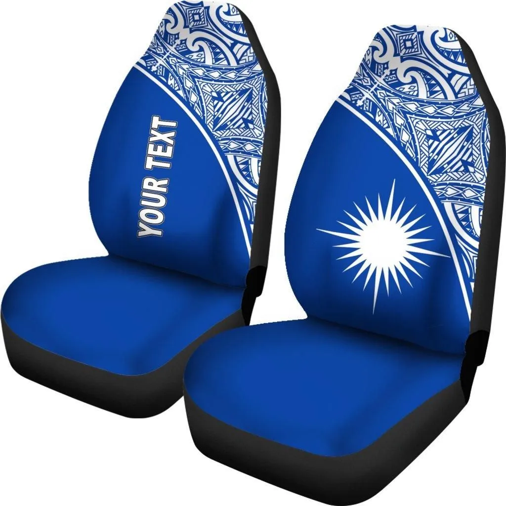 Marshall Islands Car Seat Covers - Marshall Islands Flag Polynesian Curve Blue