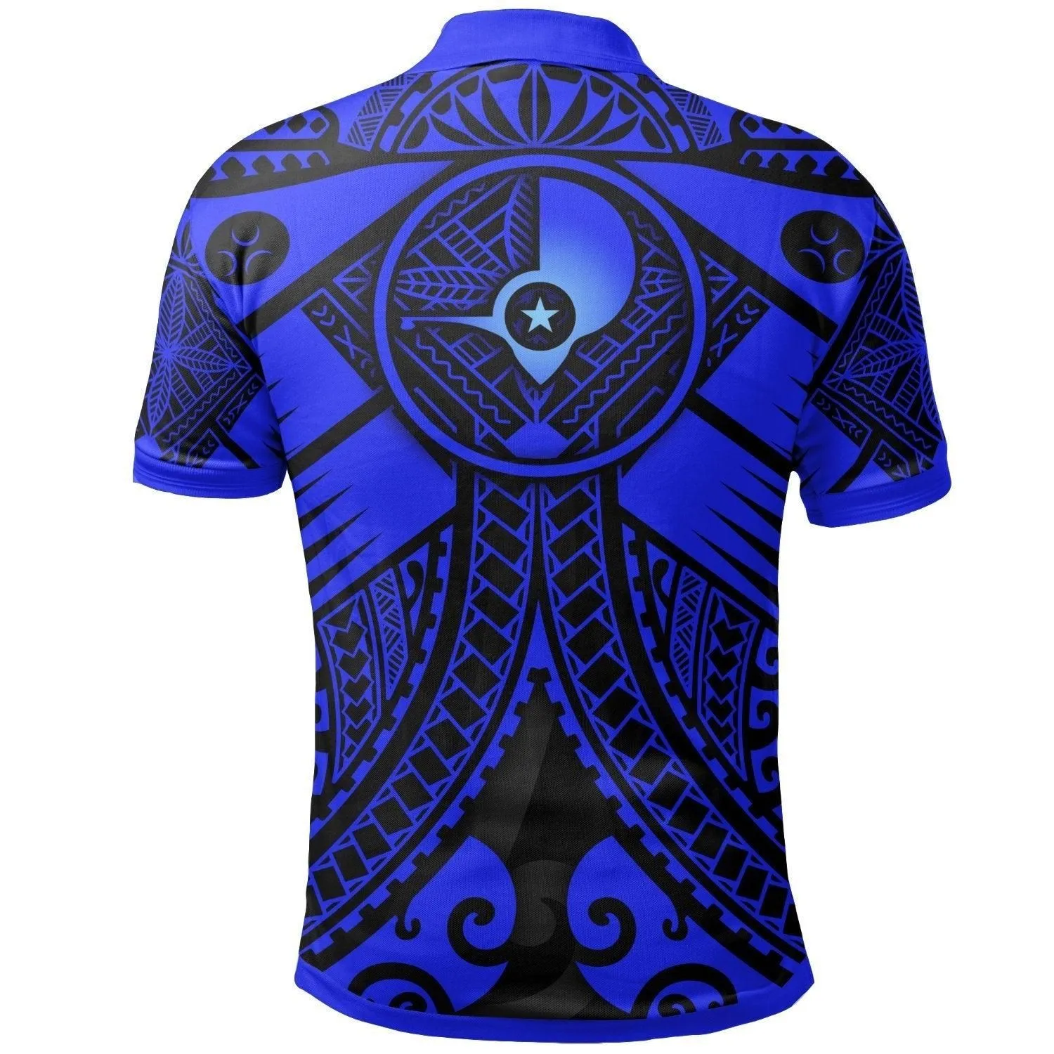 Yap Custom Personalised Polo Shirt - Blue Seal with Polynesian Tattoo