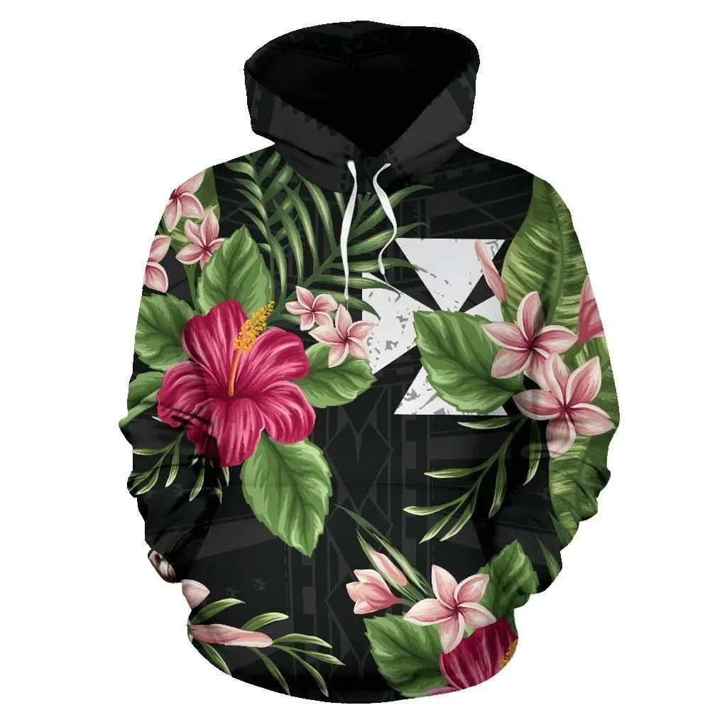 Wallis And Futuna Hoodie Coat Of Arms Hibiscus TH5