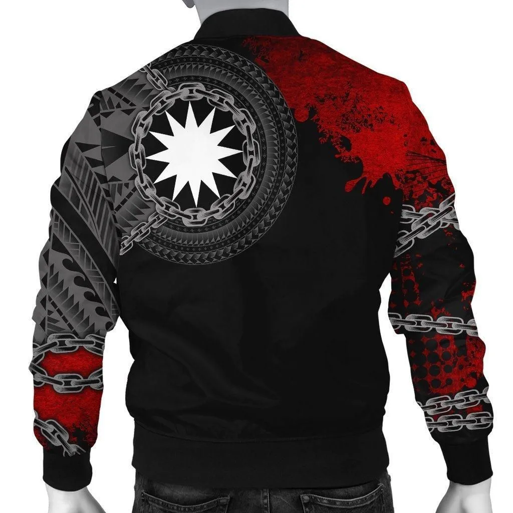 Nauru Polynesian Personalised Mens Bomber Jacket - Polynesian Chain Style