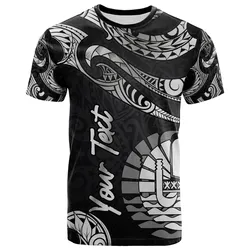 Tahiti Polynesian Custom Personalised T shirt - Poly Tattoo White Version