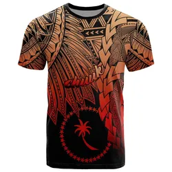 Chuuk Polynesian T Shirt - Tribal Wave Tattoo Red Ver 2