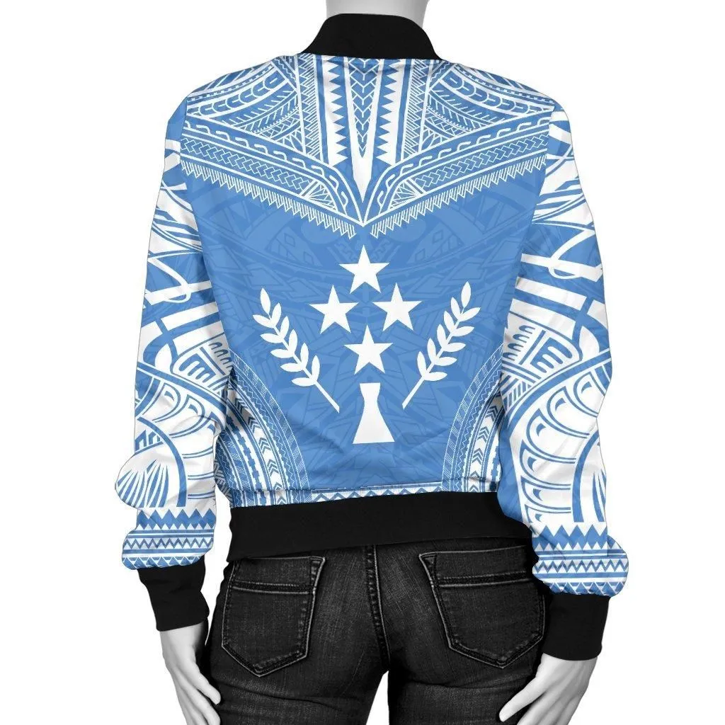 Kosrae Flag Polynesian Chief Womens Bomber Jacket
