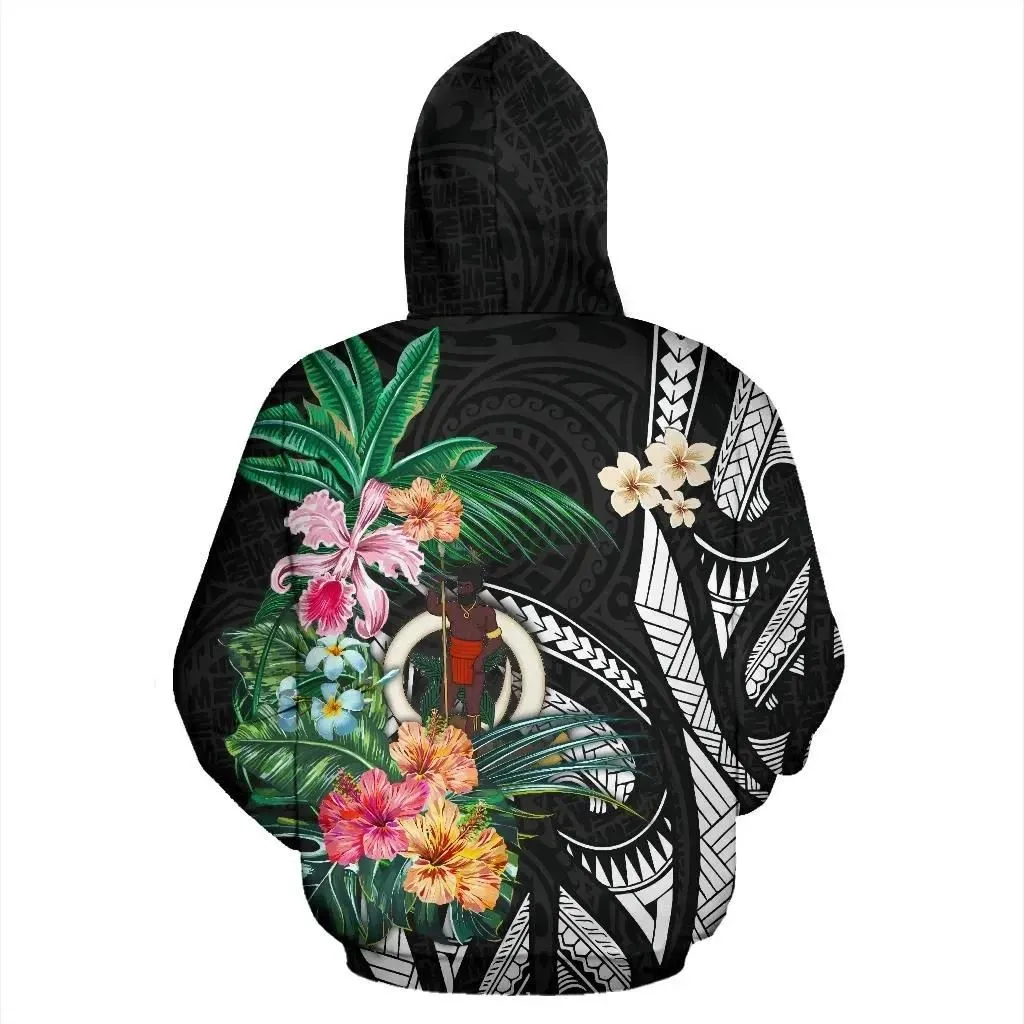 Alohawaii Clothing - Hoodie Vanuatu Coat Of Arms Polynesian With Hibiscus Th5