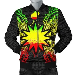 Nauru Polynesian Mens Bomber Jacket Map Reggae