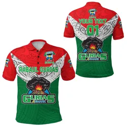 (Custom Personalised) Papua New Guinea Agmark Rabaul Gurias Polo Shirt Rugby - Green, Custom Text And Number LT8