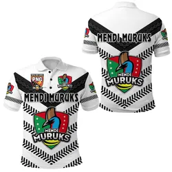 Papua New Guinea PRK Mendi Muruks Polo Shirt Rugby Original Style - White LT8