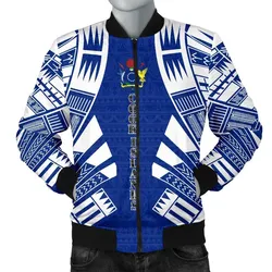 Cook Islands Men Bomber Jackets - Polynesian Tattoo Flag
