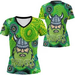 Vibe Hoodie Clothing - Canberra Indigenous Raiders Polynesian Tattoo Style V-neck T Shirt
