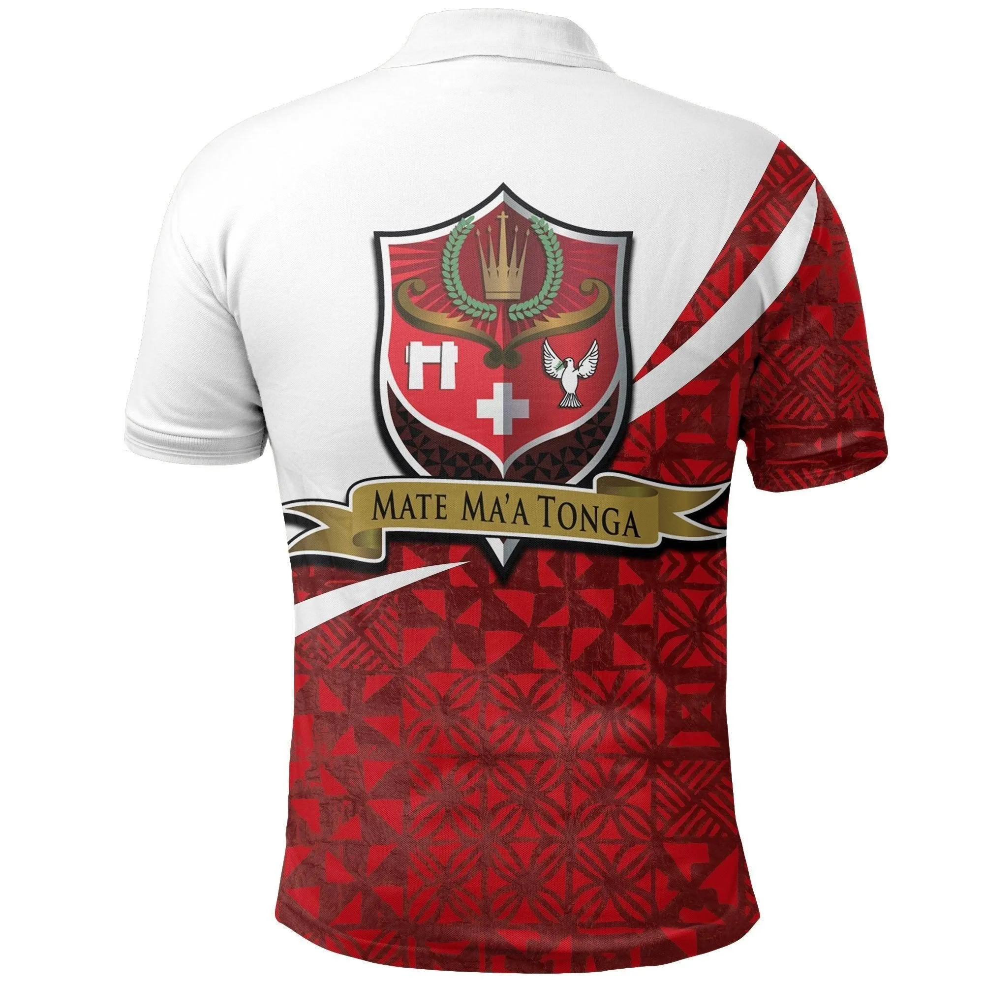 Mate Maa Tonga Rugby Polo Shirt Polynesian Native Tapa