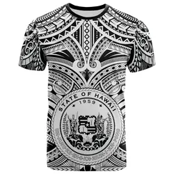 Hawaii T-Shirt - Coat of Arm Hawaii & Polynesian Tattoo