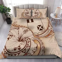 Wallis And Futuna Bedding Set - Hibiscus Flower Vintage Style
