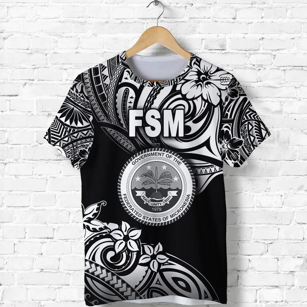 (Custom Personalised) Federated States of Micronesia T Shirt Unique Vibes - Black LT8