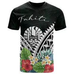 Samoa Polynesian T-Shirts - Samoa Coat of Arms & Polynesian Tropical Flowers White - BN22