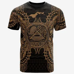 American Samoa American Samoa Seal Map Polynesian Tattoo Gold Unisex 3D T-Shirt All Over Print ONCBI