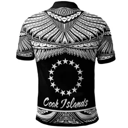 Cook Islands Polynesian Custom Personalised Polo Shirt - Poly Tattoo White Version