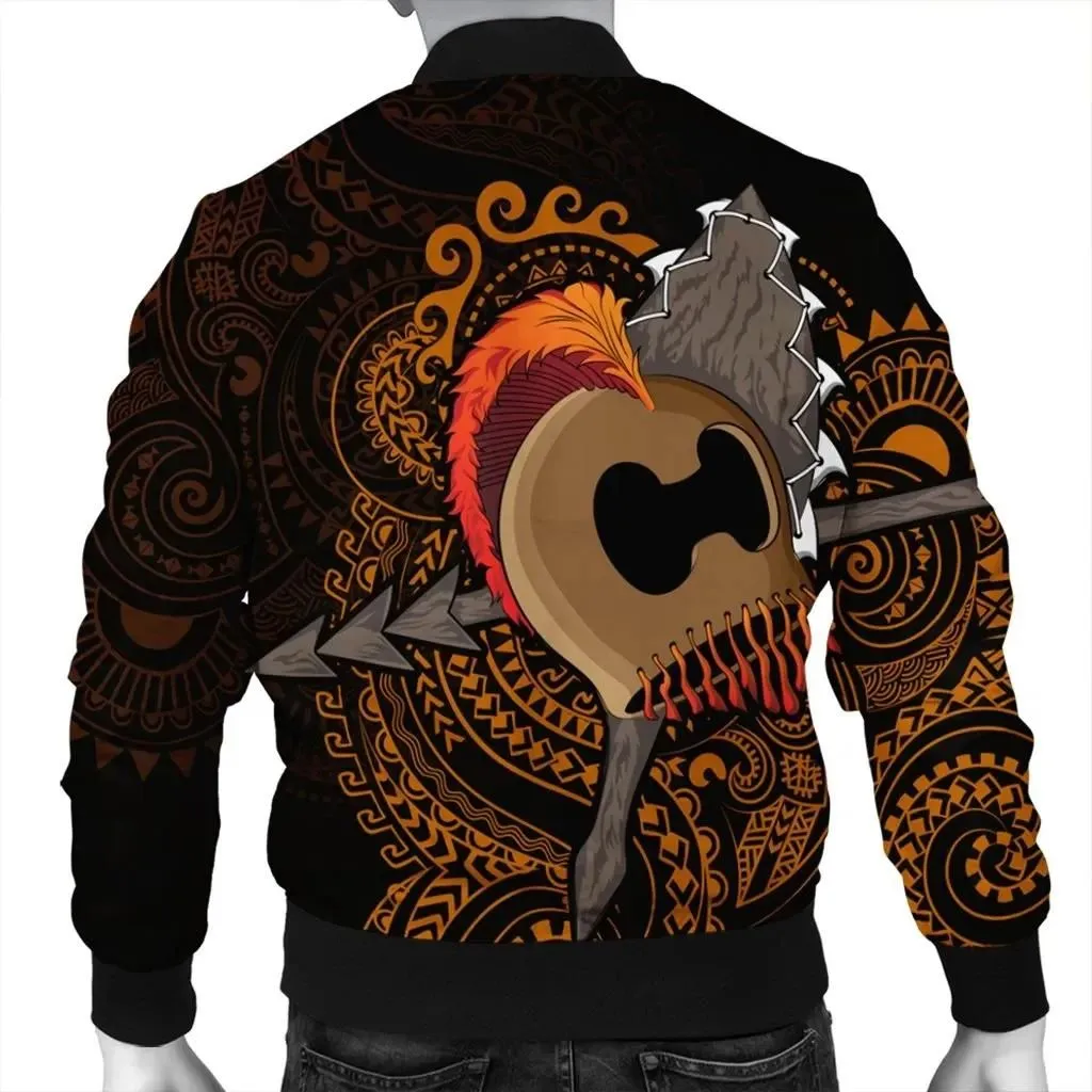 Alohawaii Jacket - Hawaiian Warrior Helmet Kanaka Polynesian Bomber Jacket - AH - JGR