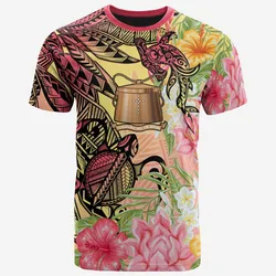 Tokelau T-Shirt - Flowers Tropical With Sea Animals