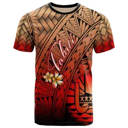 Tahiti Polynesian T shirt - Plumeria Tattoo Tribal