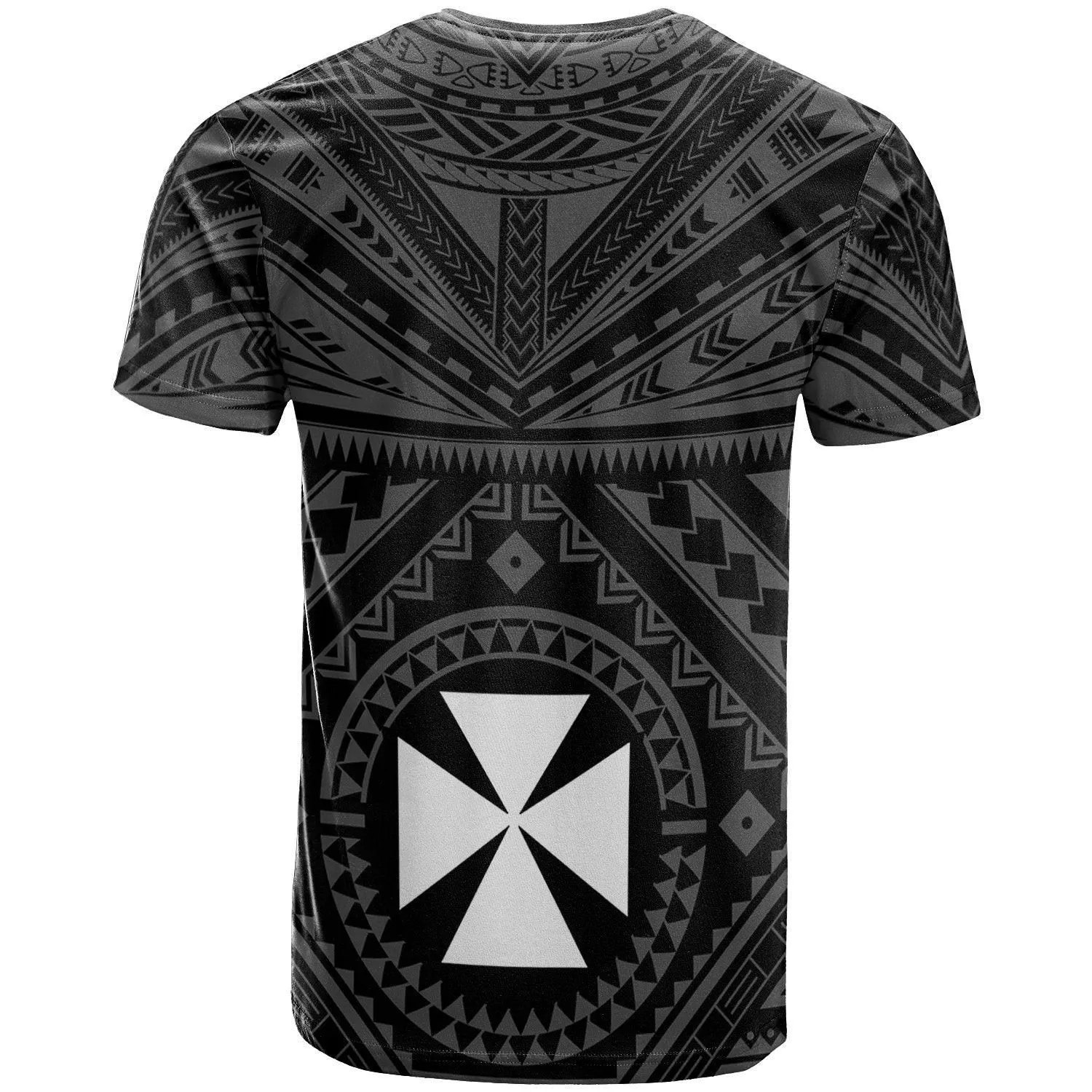 Wallis and Futuna Personalised T-Shirt- Wallis and Futuna Seal With Polynesian Tattoo Style