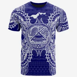 American Samoa American Samoa Seal Map Polynesian Tattoo Blue Unisex 3D T-Shirt All Over Print ONCBK