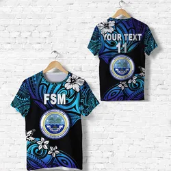 (Custom Personalised) Federated States of Micronesia T Shirt Unique Vibes - Blue LT8